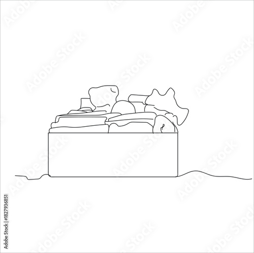 line art donation box. Clothes donation. Donation box