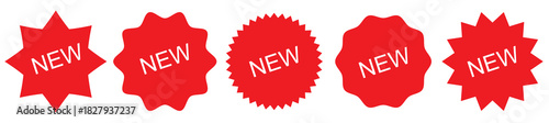 new badge vector icon . special offer tag . new product, novelty, newest item.