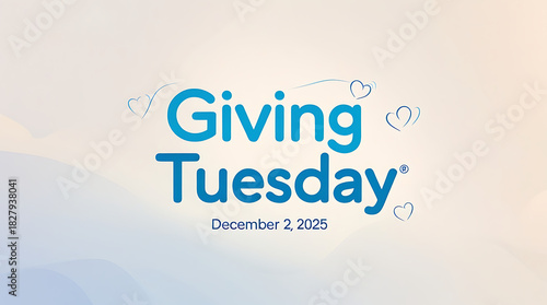 Giving Tuesday, December 2nd, 2025, in teal with heart accents, HD, and 4k image
