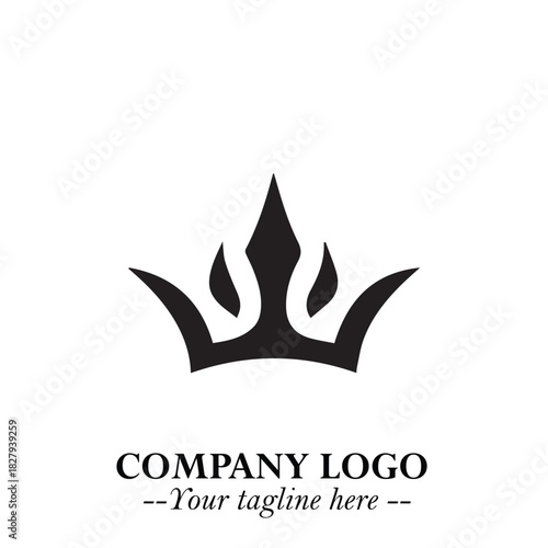 Elegant Black Crown Logo Symbol on a Clean White Background for Premium Branding Design