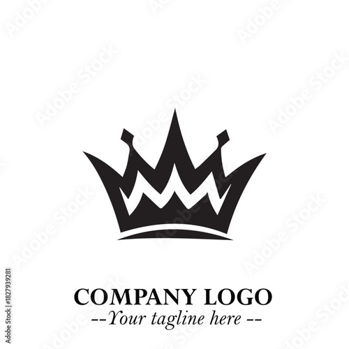 Elegant Black Crown Logo Symbol on a Clean White Background for Premium Branding Design