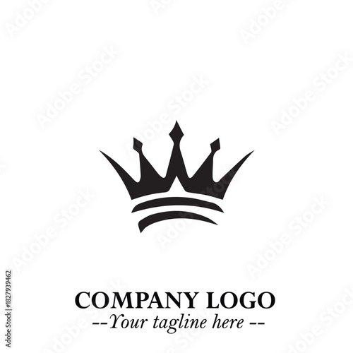 Elegant Black Crown Logo Symbol on a Clean White Background for Premium Branding Design
