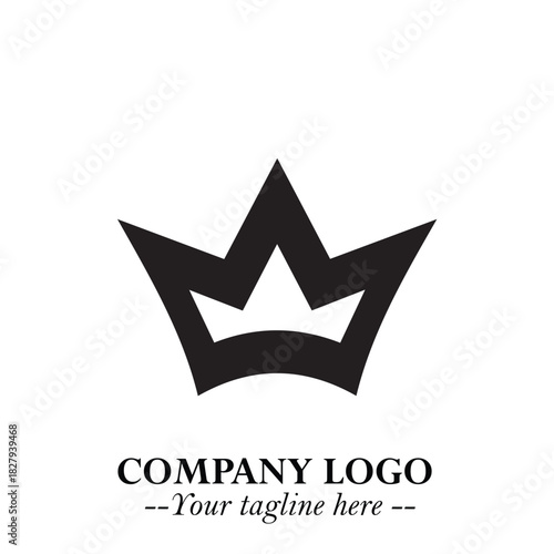 Elegant Black Crown Logo Symbol on a Clean White Background for Premium Branding Design