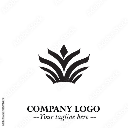Elegant Black Crown Logo Symbol on a Clean White Background for Premium Branding Design