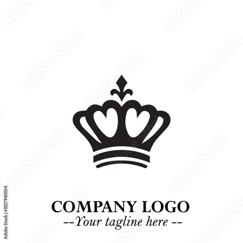 Elegant Black Crown Logo Symbol on a Clean White Background for Premium Branding Design