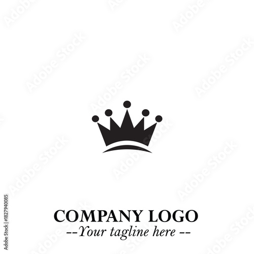 Elegant Black Crown Logo Symbol on a Clean White Background for Premium Branding Design