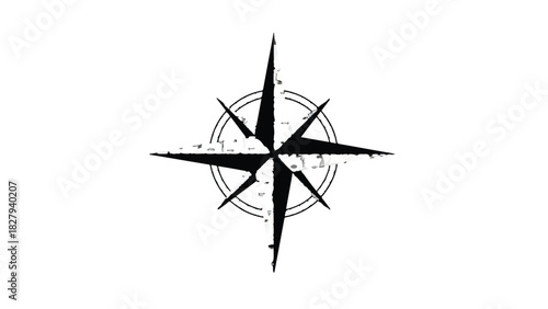 Vintage compass rose illustration symbolizing direction and exploration on a clean background