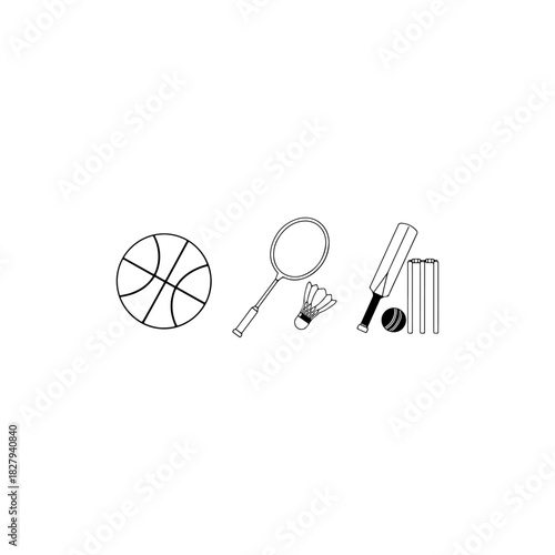 Sports equipment icons