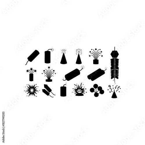 Fireworks and firecrackers icons