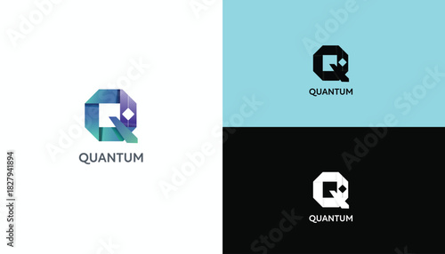 Geometric Q Logo – Modern Abstract Quantum Symbol