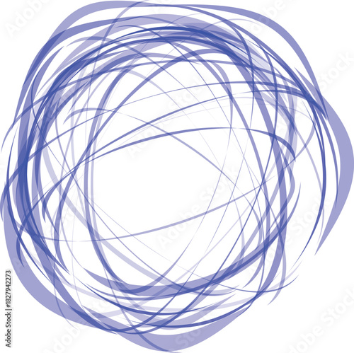 Abstract Light Blue Circular Swirl with Transparent Background, Vector Graphic