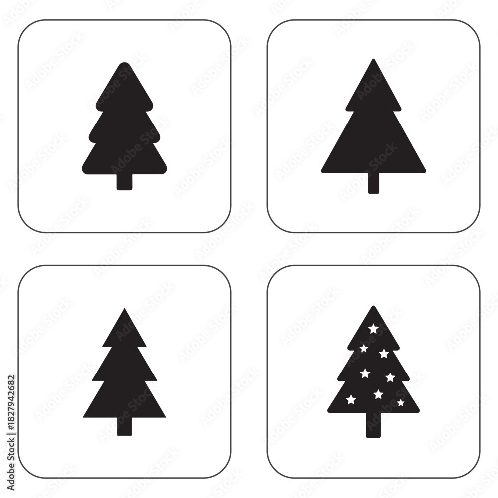 Obraz premium Clean & Simple Christmas Tree Vector Icons...