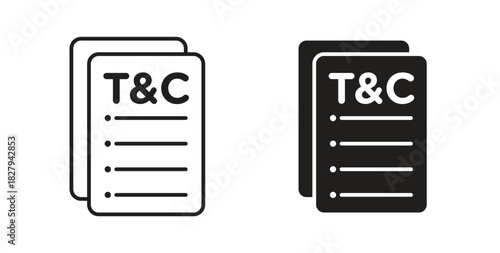 Terms and Conditions icons set. Simple line vector illustration