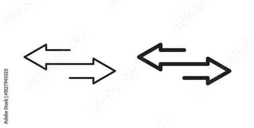 Transfer arrows icons set. Simple line vector illustration