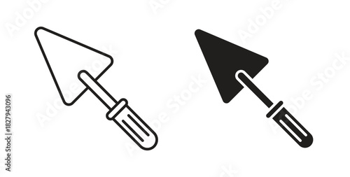 Trowel icons set. Simple line vector illustration
