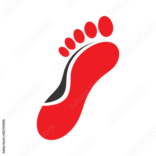 Running shoe footprint, footprint on white background