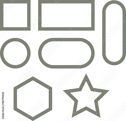 Decorative Frames Set, Geometric Shapes and Borders for Labels, Stickers and Design