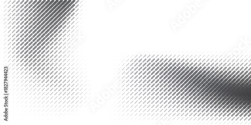 Black and white vector abstract geometric halftone seamless pattern with diagonal dash lines, fade stripes. Monochrome sport style background, urban art. Stylish minimal texture. Repeat sporty design