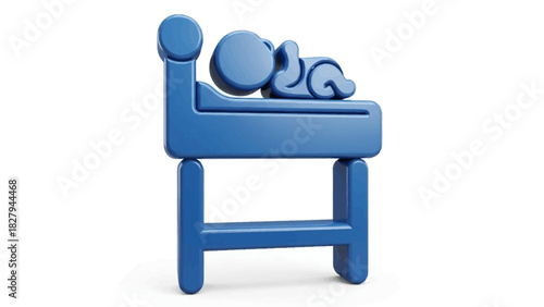 Isolated blue armchair on white background, a comfortable wooden furniture object for home interior design