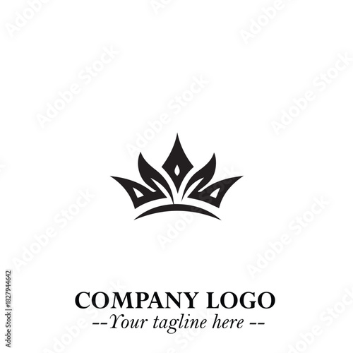 Elegant Black Crown Logo Symbol on a Clean White Background for Premium Branding Design