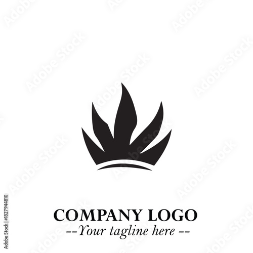 Elegant Black Crown Logo Symbol on a Clean White Background for Premium Branding Design