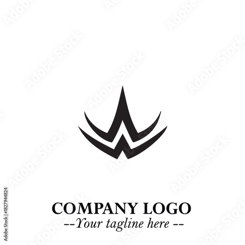 Elegant Black Crown Logo Symbol on a Clean White Background for Premium Branding Design