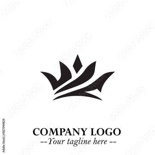 Elegant Black Crown Logo Symbol on a Clean White Background for Premium Branding Design