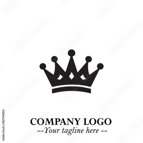 Elegant Black Crown Logo Symbol on a Clean White Background for Premium Branding Design