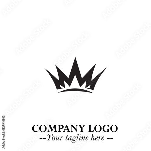 Elegant Black Crown Logo Symbol on a Clean White Background for Premium Branding Design