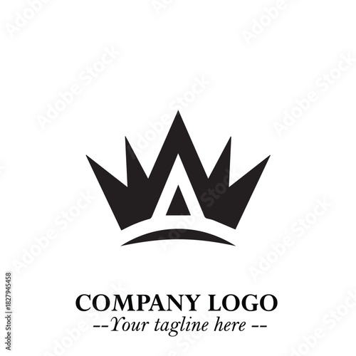 Elegant Black Crown Logo Symbol on a Clean White Background for Premium Branding Design