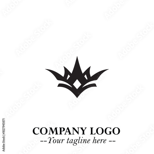 Elegant Black Crown Logo Symbol on a Clean White Background for Premium Branding Design