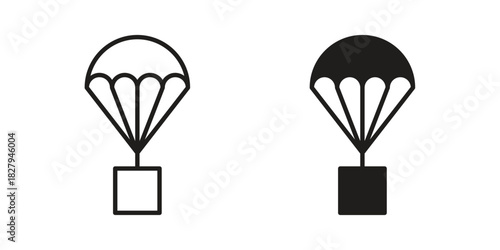 Parachute icon on white background. Stock vector icon