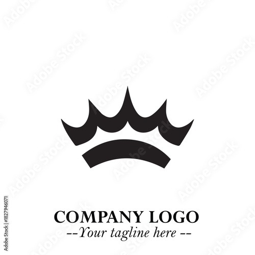 Elegant Black Crown Logo Symbol on a Clean White Background for Premium Branding Design