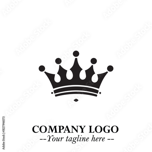 Elegant Black Crown Logo Symbol on a Clean White Background for Premium Branding Design
