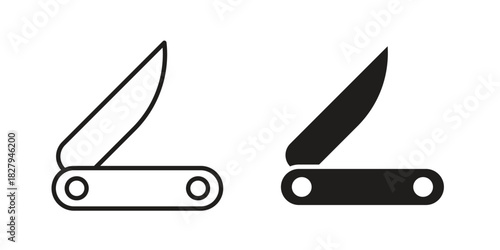 Pocket knife icon on white background. Stock vector icon