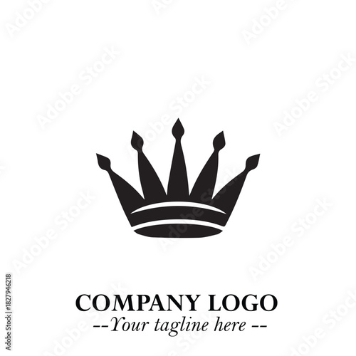 Elegant Black Crown Logo Symbol on a Clean White Background for Premium Branding Design