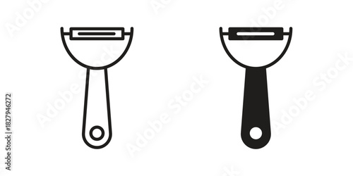Potato peeler icon on white background. Stock vector icon