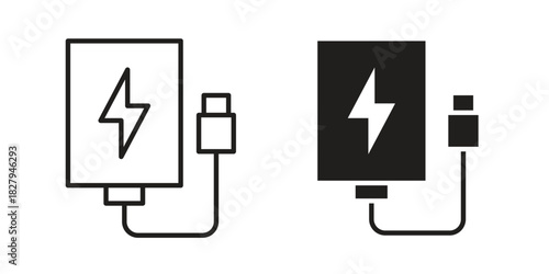 Power bank icon on white background. Stock vector icon