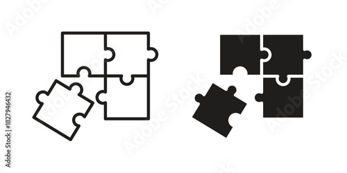 Puzzle icon on white background. Stock vector icon
