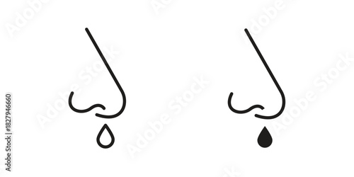Runny nose icon on white background. Stock vector icon