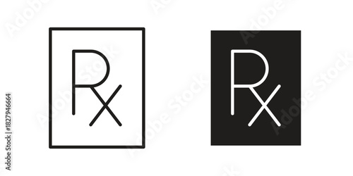 RX icon on white background. Stock vector icon
