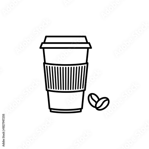 Savor the Moment with a Simple Coffee Cup Illustration: Perfect for Cafes, Menus, and Designs to Evoke Warmth and Energy in Every Sip