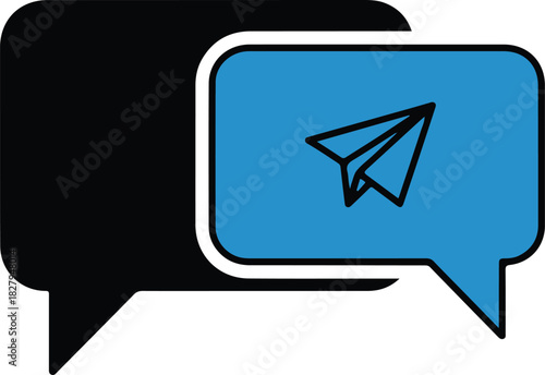 Modern direct message icon symbolizing communication conversation and digital interaction for various platforms