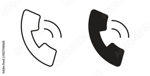 Phone call icons set isolated on white background flat vector illustration.