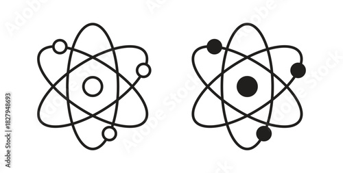 Physics icons set isolated on white background flat vector illustration.