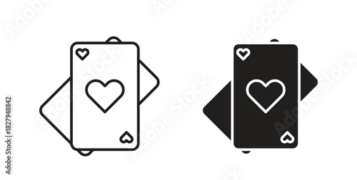 Playing cards icons set isolated on white background flat vector illustration.