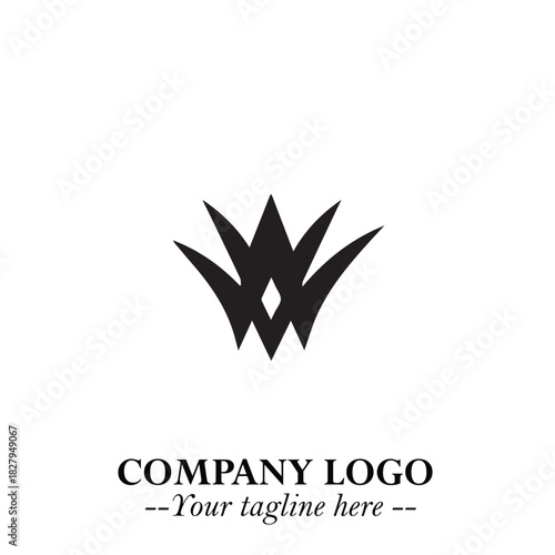 Elegant Black Crown Logo Symbol on a Clean White Background for Premium Branding Design