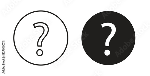 Question icons set isolated on white background flat vector illustration.