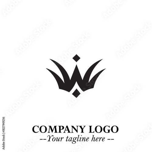 Elegant Black Crown Logo Symbol on a Clean White Background for Premium Branding Design