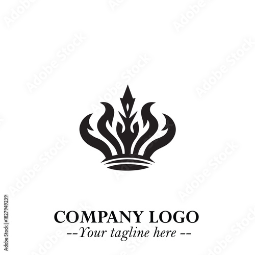 Elegant Black Crown Logo Symbol on a Clean White Background for Premium Branding Design